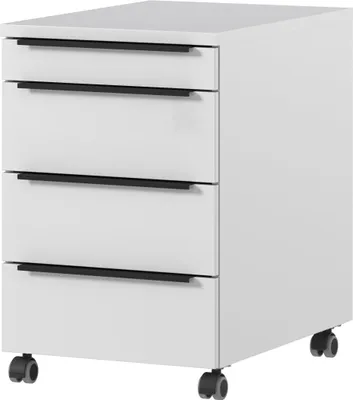 Rolcontainer mit 4 Schubladen, lichtgrau, 42 x 63 x 60 cm, Utensilienfach