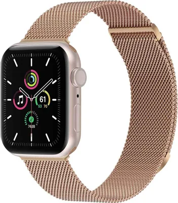 Productafbeelding van imoshion Milanees magnetisch bandje voor de Apple Watch | 44/45/46/49 mm - Maat S - Rosé Goud