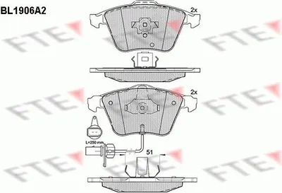 Produktbild von FTE Bremsbeläge Satz Vorne Bremsklötze für AUDI A6 Avant (4F5, C6) 9010495