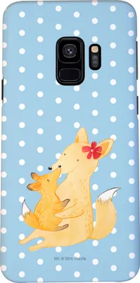 Produktbild von Mr. & Mrs. Panda Samsung Galaxy S9 Handyhülle Fuchs Mama - Blau Pastell - Geschenk, Muttertag, Tochter, Hülle, Cover, Schoß, Mutter, Handy Case, Schutzhülle