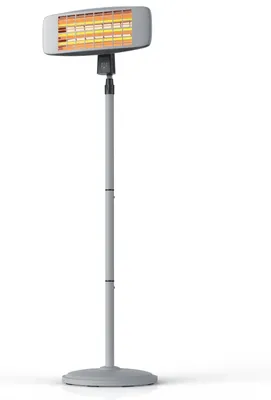 Image de Brandson Chauffage radiant avec télécommande pour terrasse - Lampe chauffante Chauffage radiant pour terrasse - 3 niveaux de puissance - Indicateur de puissance LED - Chauffage radiant pour table à langer pour bébés