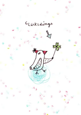 Produktbild von Postkarte Karindrawings "Glücksdings"