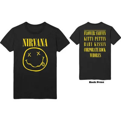 Produktbild von Nirvana | Offizielles Band T-Shirt | Flower Sniffin (Rückenaufdruck), XXXXX-Large, schwarz