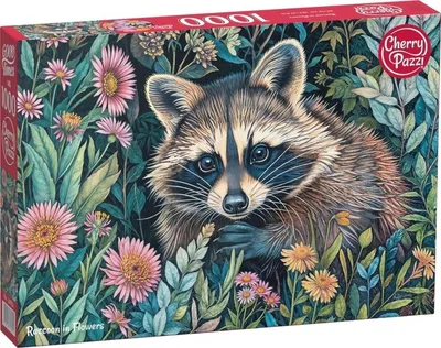 Zdjęcie produktu dla Puzzle 1000 CherryPazzi Raccoon in Flowers 30851