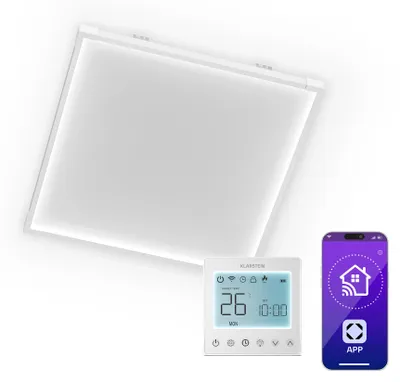 Produktbild von Klarstein Infrarotheizung Wandmontage 360W – Wand/Decke, Thermostat, App & Alexa Steuerung, IP44, Überhitzungsschutz, Kindersicherung, für Bad & Wohnzimmer