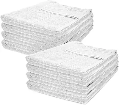 Imagen del producto de Juego de toallas premium, 10 piezas, 100% algodón, felpa, suave, altamente absorbente y de secado rápido, 380 g/m², certificado 100, color blanco, 10 toallas de baño, 100x150 cm