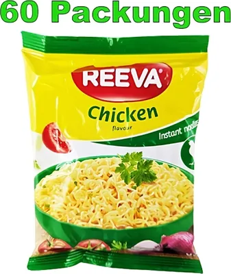 Produktbild von Reeva Instant Noodles Huhn 60er Pack (60 x 60g) Instant Nudeln