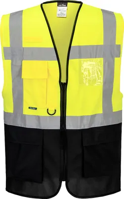 Produktbild von Executive-Weste Warschau - Größe XS - Gelb/Schwarz - Portwest