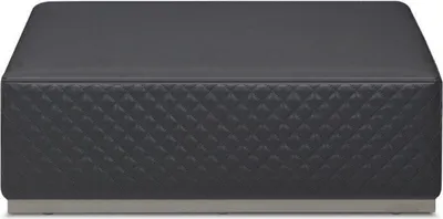 Produktbild von Casa Padrino Luxus Leder Hocker / Fußhocker Grau 89 x 89 x H. 30 cm - Wohnzimmer Möbel - Echtleder Möbel