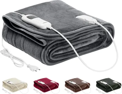 Produktbild von AREBOS Heizdecke elektrische Wärmedecke Kuscheldecke Grau 200 × 180 cm