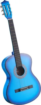 Produktbild von Classical Guitar, 960 mm, Wood Classical Guitar Starter Kit for Beginners, with Nylon Strings, Gig Bag, Strap, Tuner, Extra Strings, Picks, Capo, Basswood, for Teenagers Adults Students, Blue