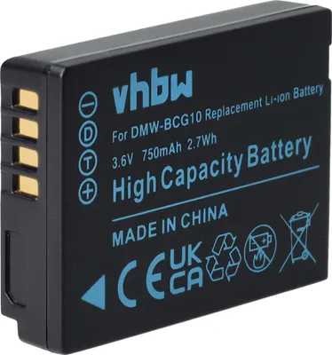 Produktbild von vhbw Akku Ersatz für Panasonic DMW-BCG10, DMW-BCG10E für Kamera (750 mAh, 3,6 V, Li-Ion)