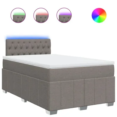 Zdjęcie produktu dla Łóżko Kontynentalne Z Materacem, Taupe, 120X190 Cm, Tkanina Lumarko!