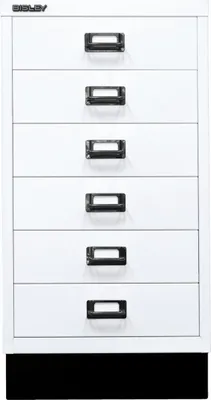 Produktbild von BISLEY MultiDrawer™ L29A36S Schubladenschrank verkehrsweiß 6 Schubladen 34,9 x 43,2 x 67,0 cm