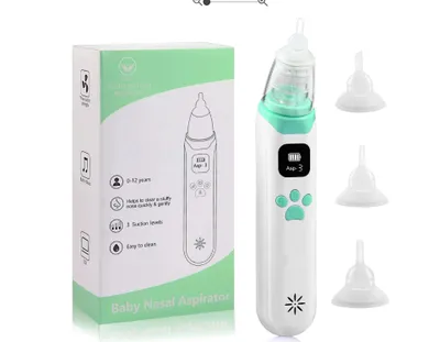 Produktbild von Elektrisch Baby Kinder Staubsauger Nose Cleaner USB-Aufladung, Baby Nasal Aspirator 3 Saugstärken 3 Größen Tip Säuglinge/Kleinkinder