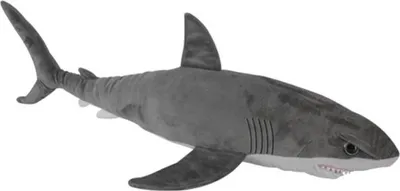 Produktbild von Nature Planet Pluschtier weiser Hai - weicher Pluschstoff - viele Details - grau - 96 cm
