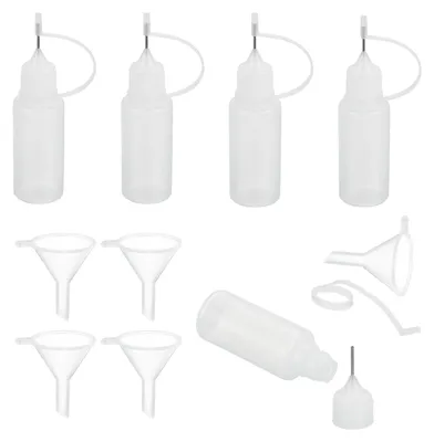 5 Applikatorflaschen 15 ml, weich, feine Spitze, transparent