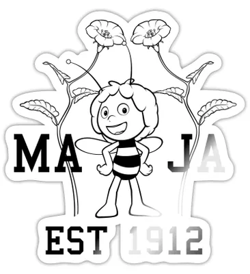 Produktbild von Spreadshirt Biene Maja EST. 1912 Sticker Aufkleber, 10 x 10 cm, Weiß glänzend
