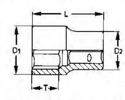 Produktbild von TengTools Kraft-Stecknuss 114900400 60mm Chrom-Molybdänstahl