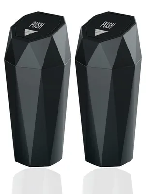 Obrázek produktu pro Automatický odpadkový koš do auta, mini design, s víkem, přenosný, černý