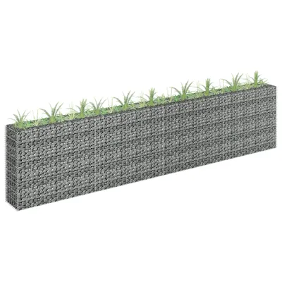 Zdjęcie produktu dla Podwyższona Donica Gabionowa, Galwanizowana Stal, 360X30X90 Cm Lumarko!