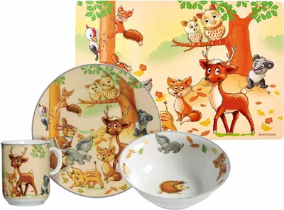 Produktbild von Ritzenhoff & Breker WALDTIERE Kindergeschirr Set mit Platzset