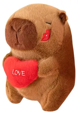 Imagen del producto de Peluche de capibara con forma de corazón, 25 cm