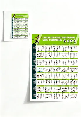 Produktbild von Trainingsposter mit Widerstandsbändern, 43,2 x 58,4 cm, gelaminiert, Ganzkörperübungen