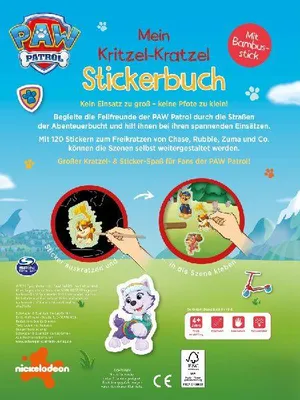 Produktbild von PAW Patrol Mein Kritzel-Kratzel Stickerbuch mit Bambus-Stick