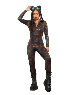 Produktbild von Fever Miss Whiplash Regenboog Print Catsuit M