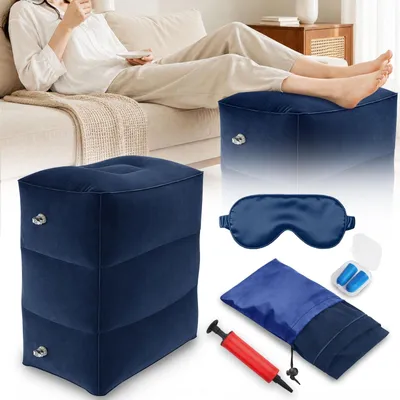 Image de Coussin de voyage gonflable en forme d'avion, avec réglage de la hauteur et fonction de rangement