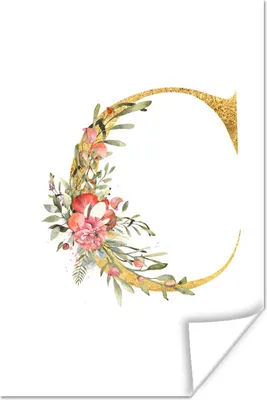 Produktbild von MuchoWow® Poster Brief - Aquarell - Blumen 80x120 cm - Papierdruck