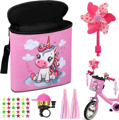 Produktbild von Kinder Lenkertasche Set, wasserdicht, rosa, für Fahrrad