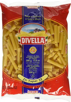 Produktbild von 24x Divella Ziti Tagliati N. 33 Hartweizengrieß Pasta Italienische Nudeln 500g Packung + Italian Gourmet Polpa di Pomodoro 400g Dose