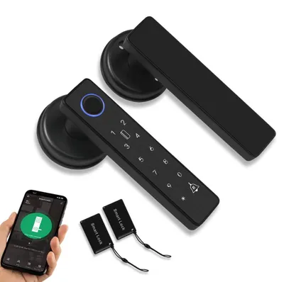 5-in-1 Türschloss, Fingerabdruck, RFID, App, Aluminiumlegierung
