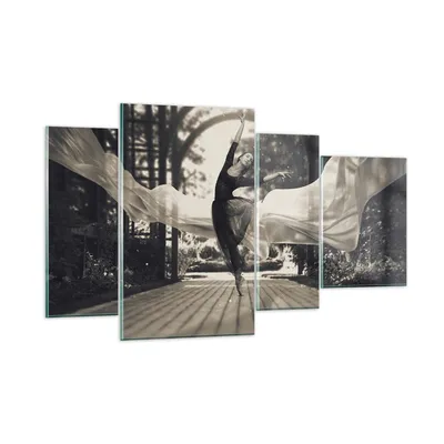 Produktbild von Bilder auf glas - 4 Teile - Ballerina Tanz Luft - 120x70cm - Glasbilder - Wandbilder - Bilder - zum Aufhängen bereit - Wanddekoration aus Glas - Glas Bilder - Wandbild auf Glas - GDL120x70-4945