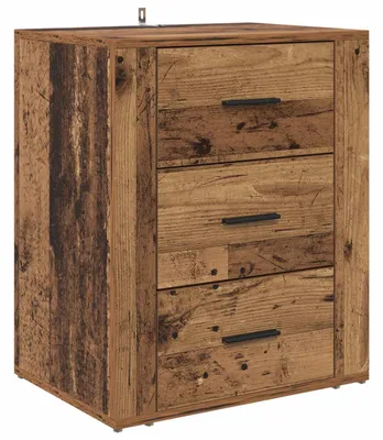 Produktbild von Nachttisch mit Schubladen Altholz 35 x 50 x 60 cm Holzwerkstoff