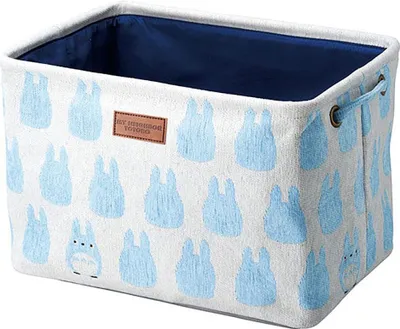 Imagen del producto de Caja de almacenamiento "Mi vecino Totoro", diseño de silueta de Totoro, color azul