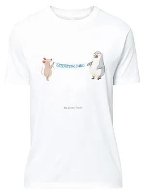 Produktbild von Mr. & Mrs. Panda Größe L T-Shirt Maus Pinguin Geburtstag - Weiß - Geschenk, Geburtstage, mit Spruch, Tshirt, Shirt, Happy Birthday