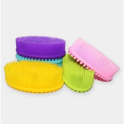Produktbild von 2 Silikon-Massagebürsten für Körperpeeling, Dusche und Bad mit Borsten