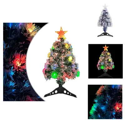 Image de vidaXL Sapin de Noël artificiel avec éclairage 64 cm fibre de verre - Sapins de Noël