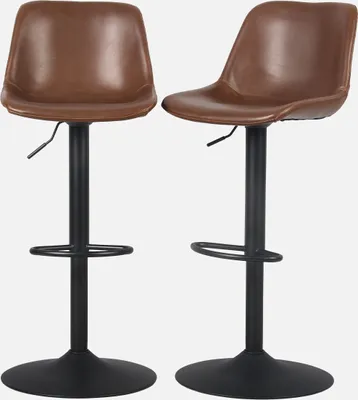 Produktbild von sweeek - Verstellbare Barhocker, Kunstleder - Braun