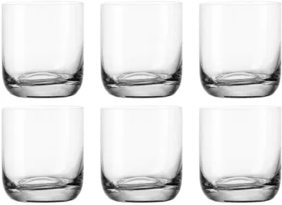 Trinkgläser-Set, 6 Stück, Glas, spülmaschinenfest, rund, 320 ml, transparent