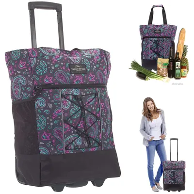 Produktbild von Einkaufstrolley Shopping Trolley Einkaufsroller Trinity Saunatrolley Einkaufskorb Trolly Sauna Korb Rollshopper Tasche Trinity 16070 Paisley Black