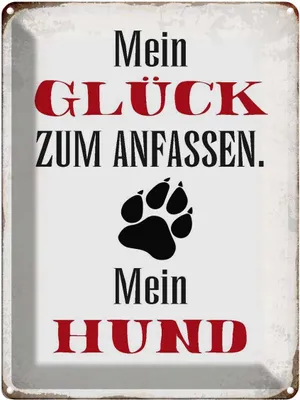 Produktbild von vianmo Blechschild 40x30 cm Glück zum anfassen mein Hund