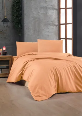 Obrázok produktu pre L'Essentiel Linge de Maison, luxusná súprava posteľnej bielizne z ranforce (2-dielna), jemná oranžová, 200 x 200 cm | 100 % bavlna, 117 g/m² | Vrátane 2 obliečok na vankúše 80 x 80 cm | Ideálne do útulnej spálne.