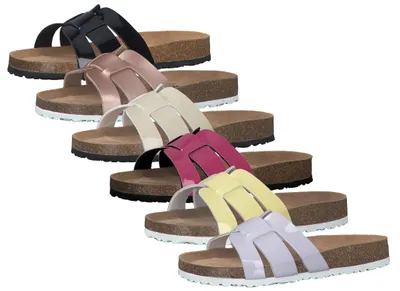 Produktbild von Tamaris Damen Pantolette Leder Lack metallic Kork Flechtoptik 1-27405-20, Größe:41 EU, Farbe:Pink