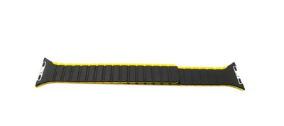 Produktbild von SYSTEM-S Armband 38 40 41 mm aus Silikon flexibel magnetisch für Apple Watch Smartwatch Schwarz Gelb