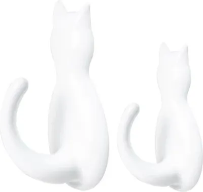 Produktbild von Stück selbstklebende Haken zur Wandmontage, stanzfrei, stark, belastbar, platzsparend, katzenförmig, Organisation, Kunststoff, transparent, wiederverwendbar, nahtlose Haken, Haushaltsbedarf