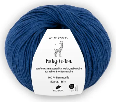 Produktbild von Pro Lana BABY Baumwolle 50 g 100 % Baumwolle Babywolle speichelecht 155 m Farbe 050 - marine